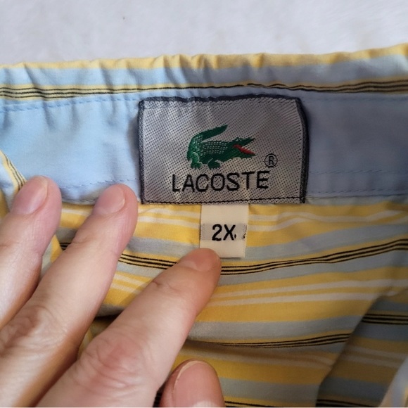 LACOSTE Button Down. Size 2X. Unique double collar. - Picture 6 of 8